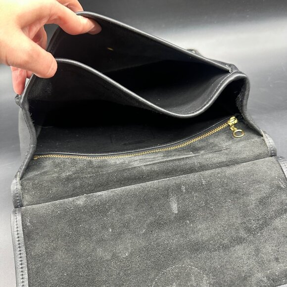 Vintage Coach Purse Willis 9927 Black Leather Messenger Crossbody Bag 1999 Y2K - Picture 6 of 16